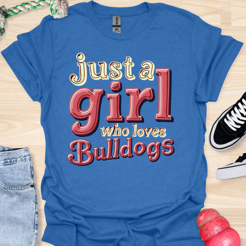 Just a girl who loves bulldogs - V10 - 3D Blocks T-Shirt